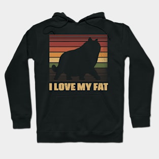 I Love My Fat Pudgy Perfection Adorable Chubby Kitty Print Hoodie